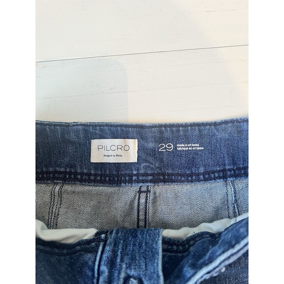 Pilcro Anthropologie Wide Leg‎ Jeans Women's Size 29 Blue Dark Wash - Picture 3 of 7
